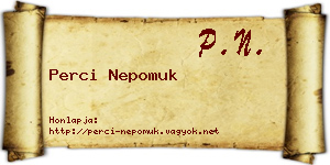 Perci Nepomuk névjegykártya